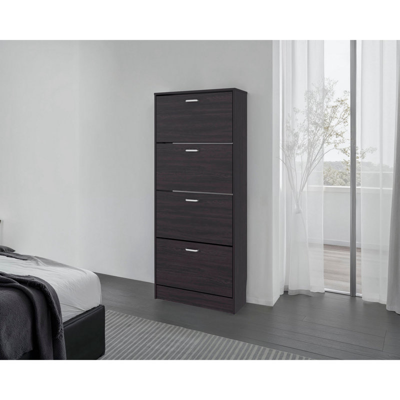 Armoire à chaussures verticale Wenge avec portes, Wengé
