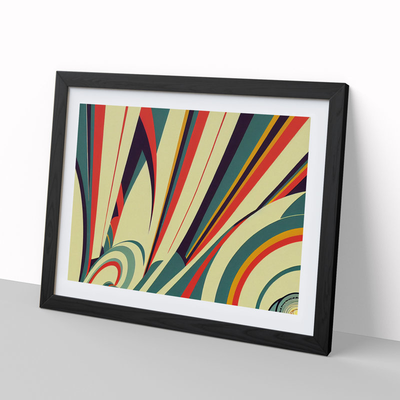 Art Deco Modern Art Vol.1 - Single Picture Frame Print, 34cm H x 46cm W x 2cm D, Black Framed