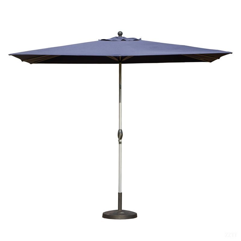 Parasol de patio rectangulaire avec fonction de levage et d'inclinaison à manivelle (base non incluse), Marine