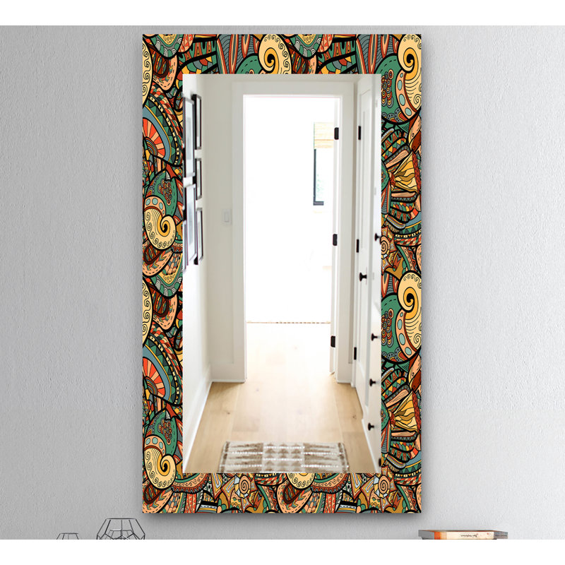 Miroir mural motif cachemire 9 pour salle de bain/meuble-lavabo, H 39,4 po x l 29,5 po