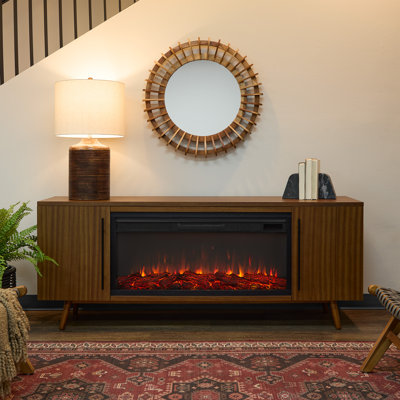 Meuble télé Mid-Century 72 po avec foyer électrique Morris par Real Flame