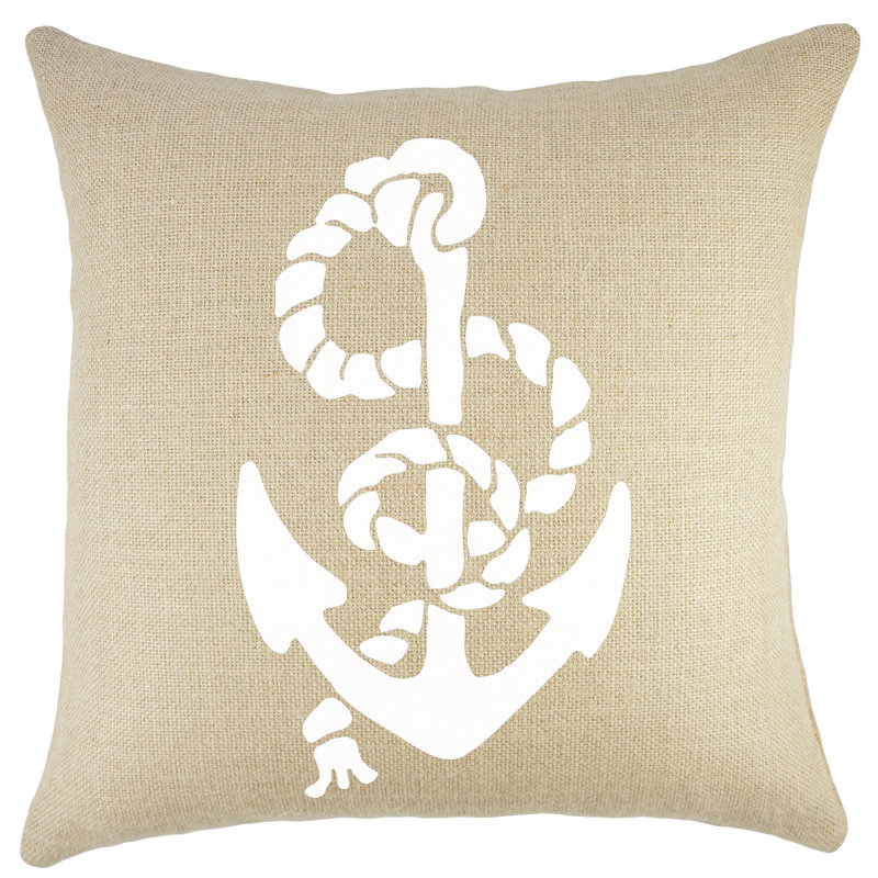 Jute / Sisal Reversible Throw Pillow, Natural