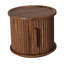 Ensemble de 4 armoires de rangement à colonnes romaines empilables en placage de noyer avec porte coulissante simple en MDF et tables de chevet polyvalentes pour chambre à coucher-821474634