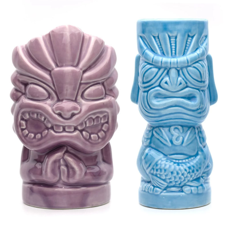 Pack of 2 Tiki Mugs - Blue