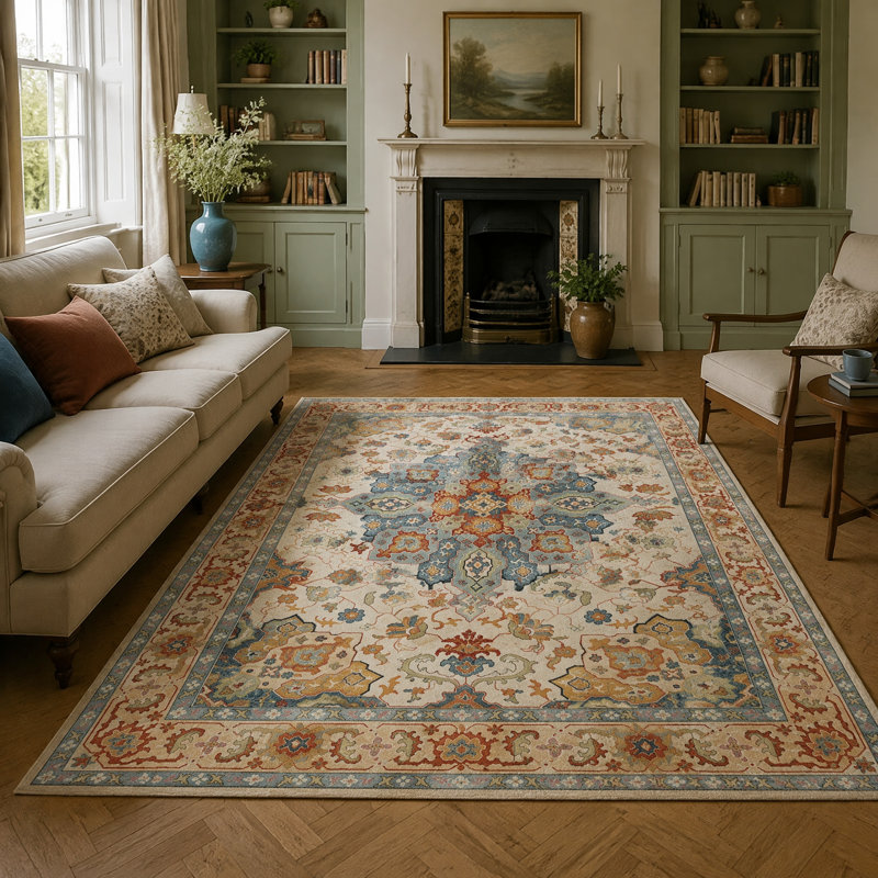 Boho Area Rug Machine Washable Floor Carpet 120x180cm