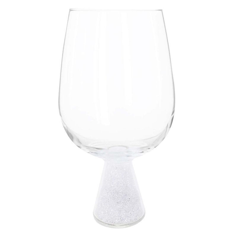Elegant Stemless Crystal-Filled Wine Glass Set of 6