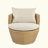 OUTDOOR PATIO 3PC BOHO FAUX WICKER CHAT SET, CUSHION