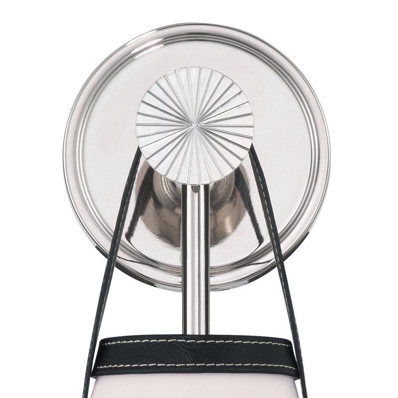 Libby Langdon Callahan 7.25'' Polished Nickel Sconce, White/Black, Nickel