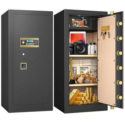 Grand coffre-fort de sécurité, coffre-fort pour mot de passe et clé, avec une armoire intérieure indépendante et des tablettes réglables