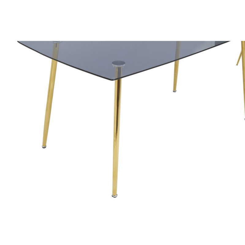 Festus 6 - Person Dining Set, Grey, Gold, Gray/Gold