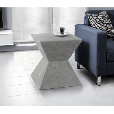 Table d'appoint, H 25 po, intérieur ou extérieur, table d'appoint, table de bout, table de chevet, chambre à coucher, salon, gris, contemporain, moderne