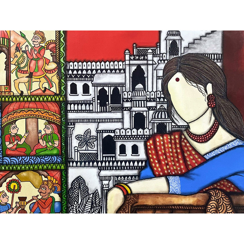Maharani indien | Peinture de Mrinal Dutt | Décoration murale