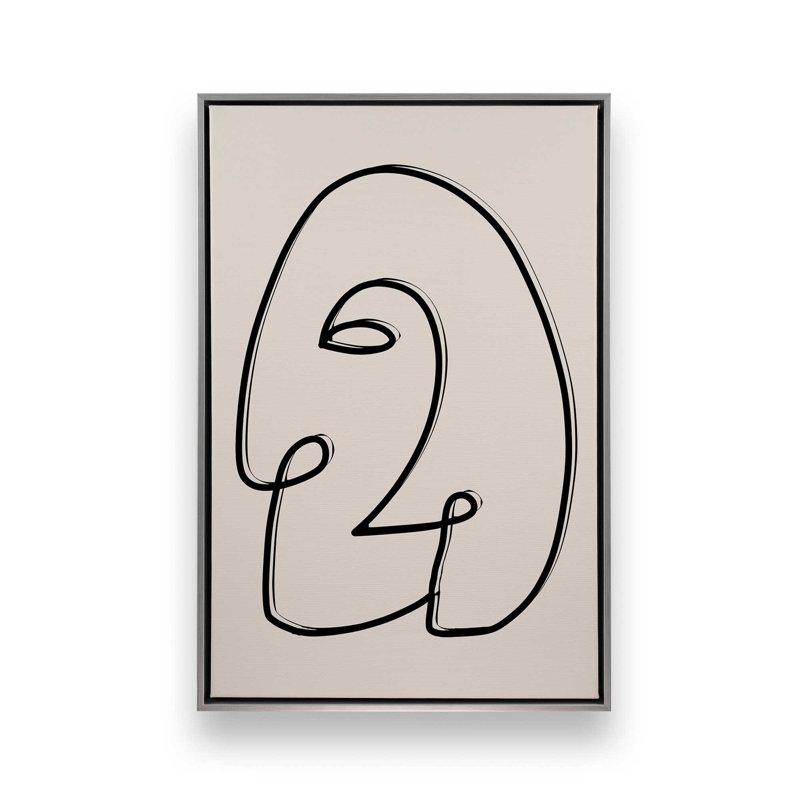 Mindful Gaze v2, impression, Toile avec cadre flottant en chrome poli, H 18,75 po x l 12,75 po x P 1,75 po