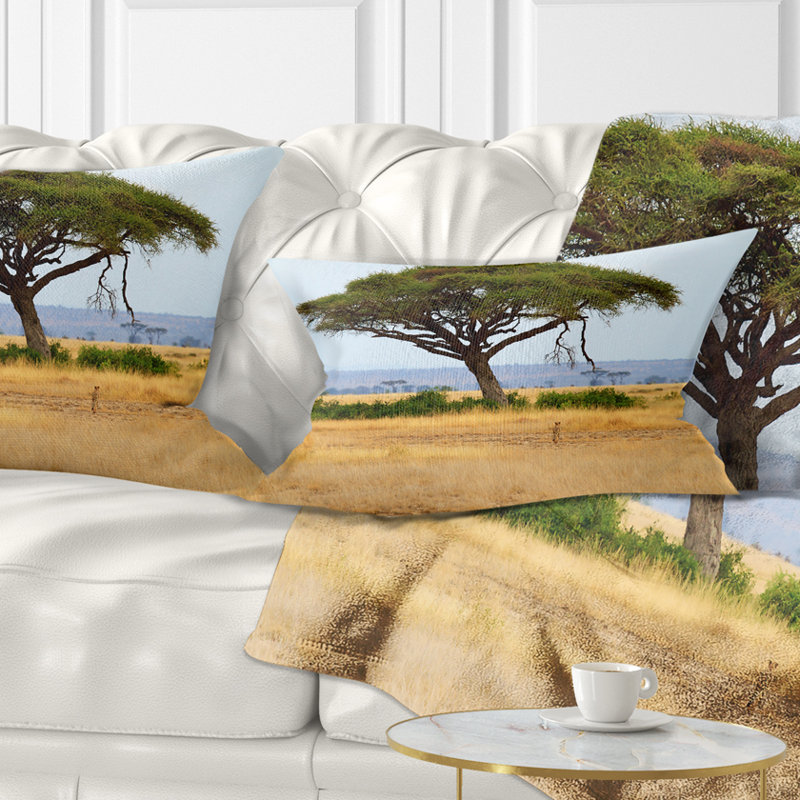 Coussin décoratif à imprimé acadia et guépard dans un coussin lombaire africain