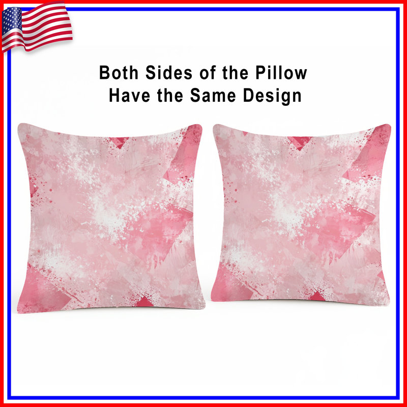 Pink Abstract Texture Double Sided Throw Pillows, 18 x 18 inches