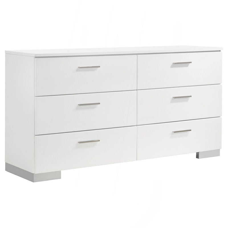 Commode 6 tiroirs ultrabrillante