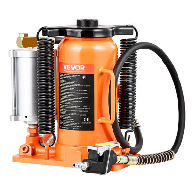 Air Hydraulic Bottle Jack, 20 Ton (44092 lbs) Capacity, 10.2-19.5 Inch Lifting Range, Pneumatic/Manual Heavy Duty Welded Bottle Jack with Pump for Car, SUV, Pickup, Truck, RV Auto Repair, Orange