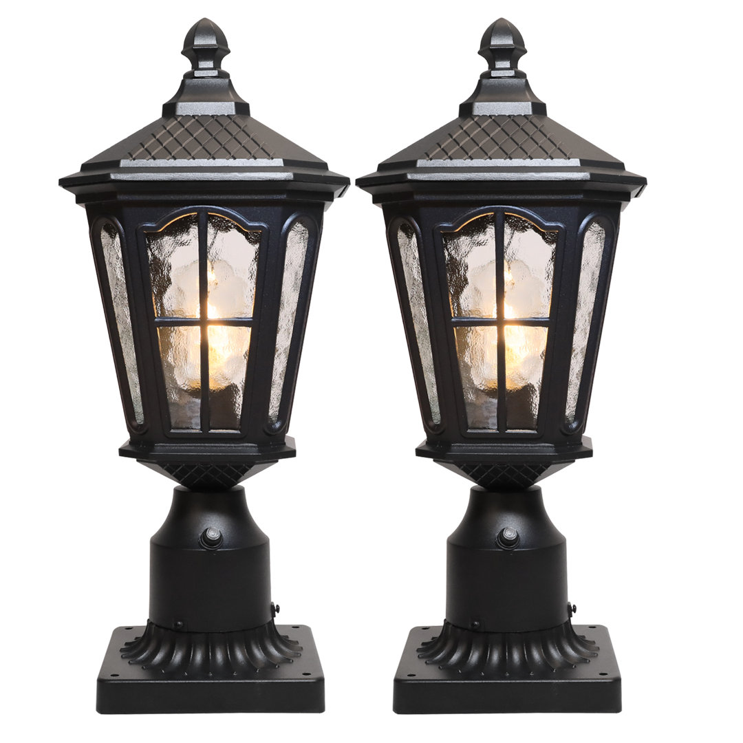 Benna 1 -Light 17.7" H Hardwired Water Glass Pier Mount Light (Set of 2) Charlton Home® 