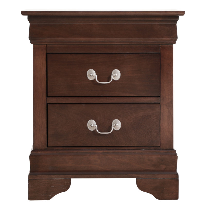 LouisPhillipe 21"L x 24"H 2-Drawers Nightstand, Cappuccino, Cappuccino
