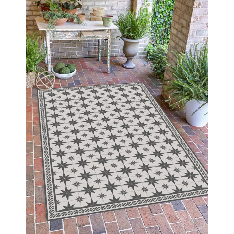 Begaye Geometric Vinyl Machine Printed Area Rug, Rectangle 140 x 200cm