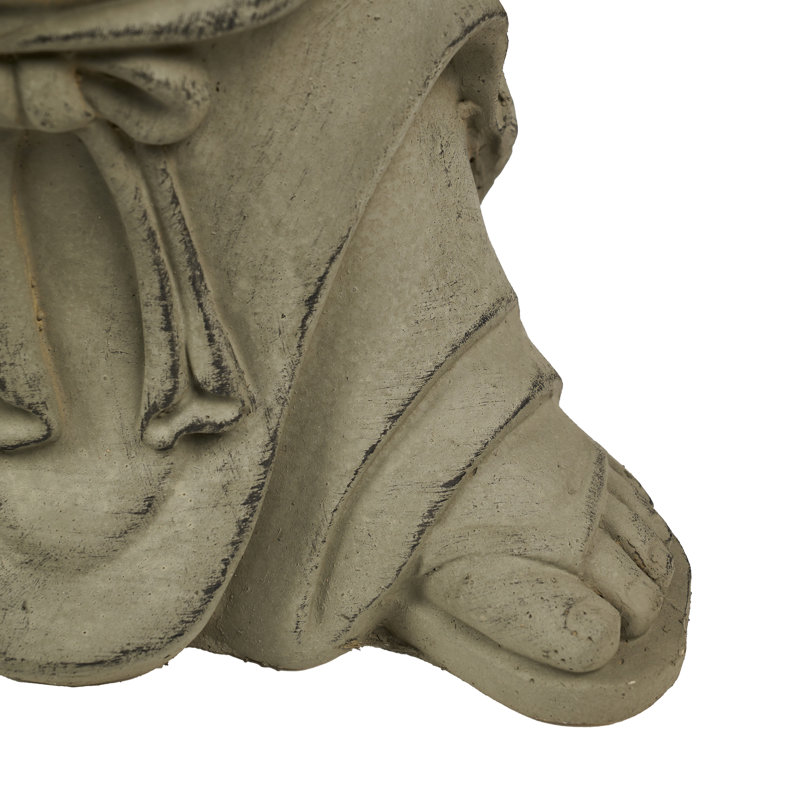 Statue buddha main levée, gris