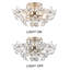 Rosa 6-light 17.7" Brushed Silver-ish Champagne Flower Crystal Flush Mount