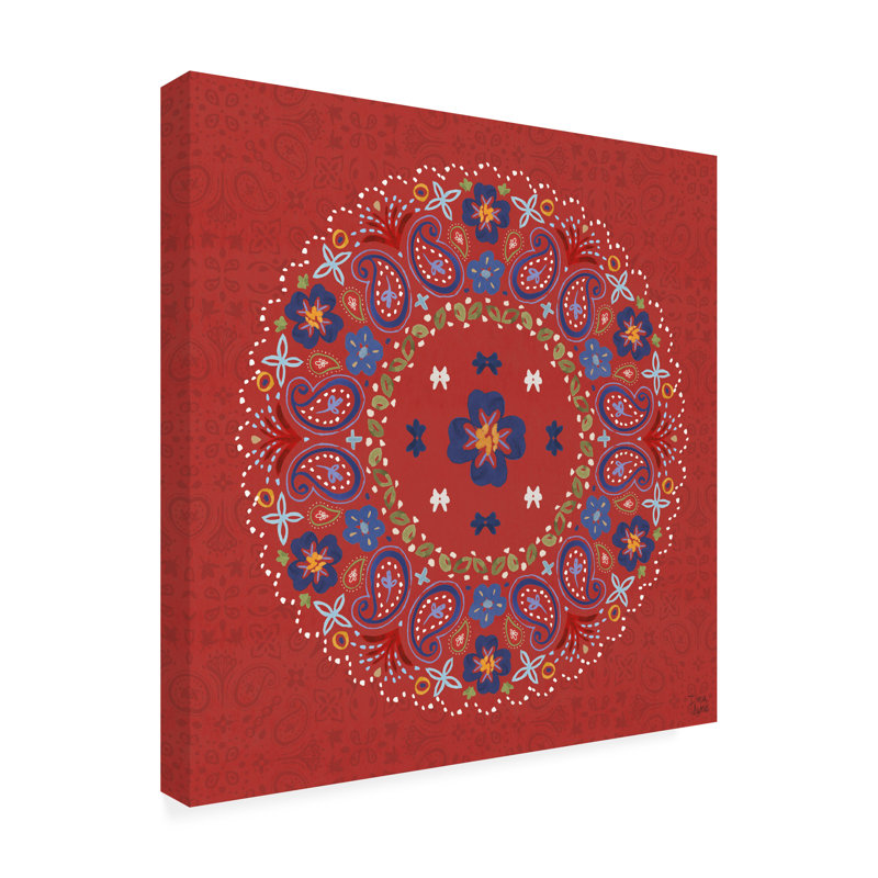Art mural sur toile «Dina», H 14 po x l 14 po, Rouge