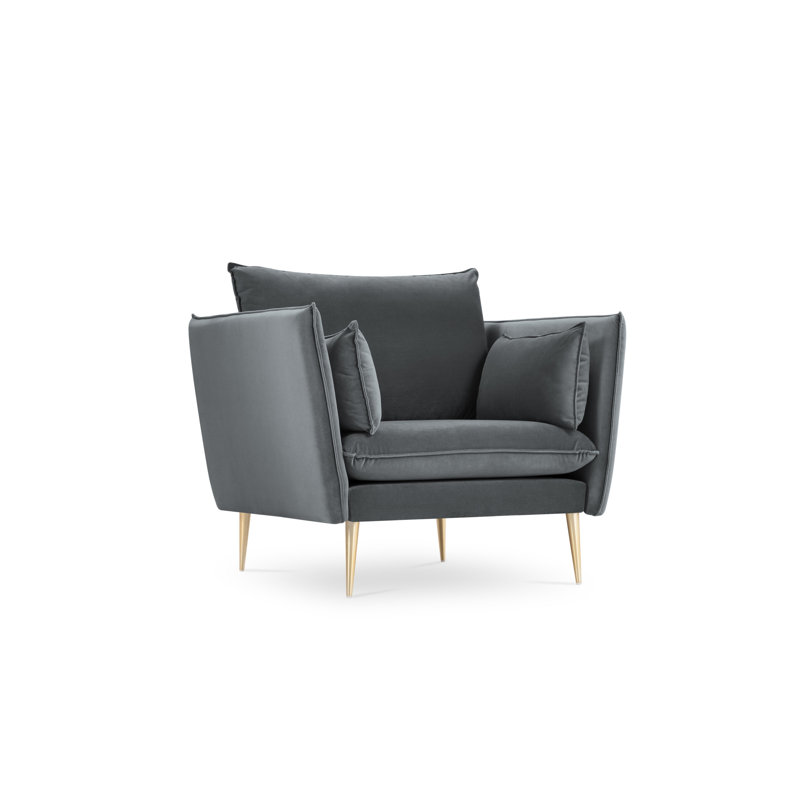 Adoraim Upholstered Armchair, Dark Grey, Gold
