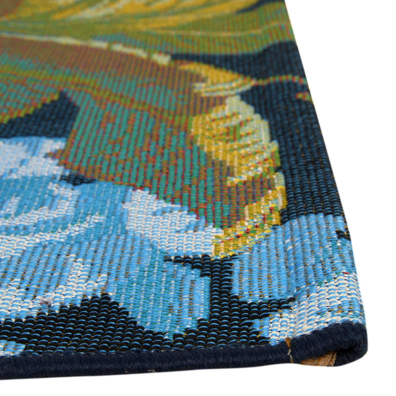 Brett Washable Floral Indoor / Outdoor Rug, Rectangle 7'10" x 10'