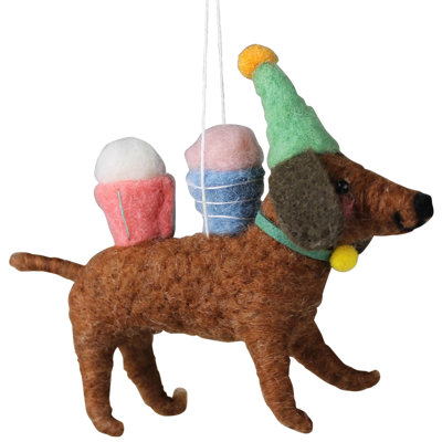 4'' Wool / Felt Animals Hanging Figurine Ornament