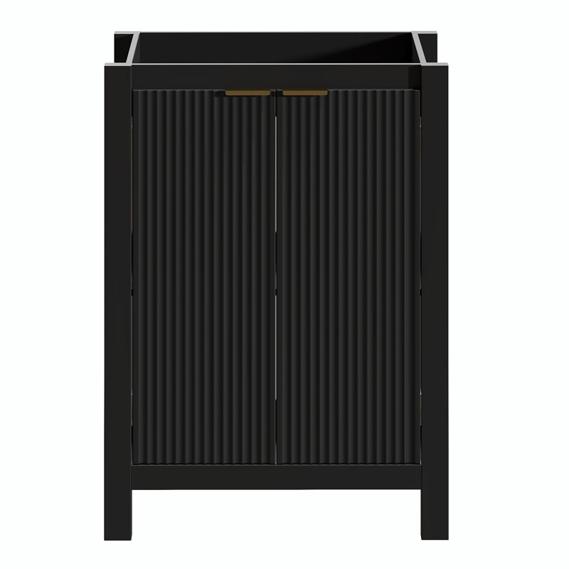 Base de meuble-lavabo simple 24 po seulement, Noir, noir, noir, noir