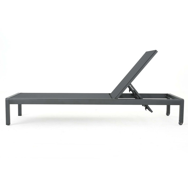 Fashion Chaise Lounge For Outdoor, Gray, 1, 11.8" H x 77.5" W x 25.25"D