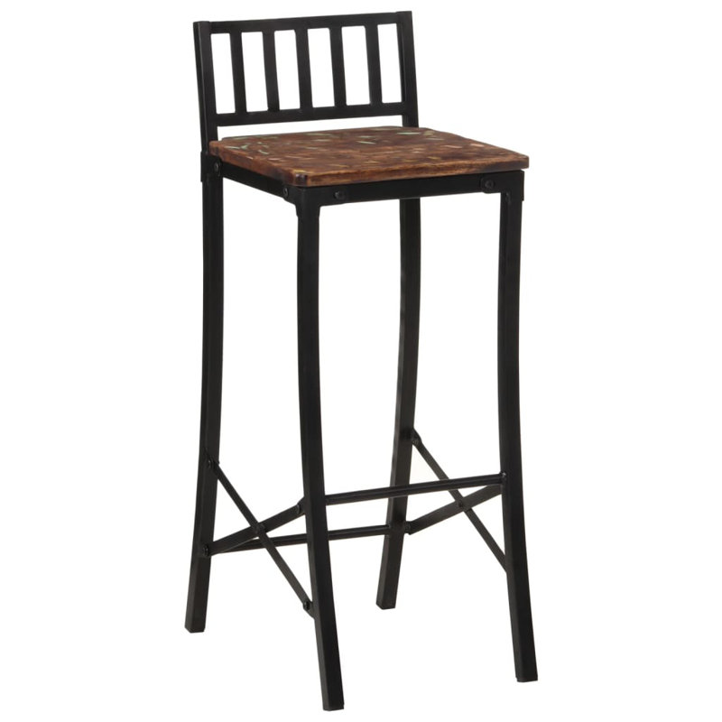 Anouska Counter Stool with Metal Frame, Walnut, 2