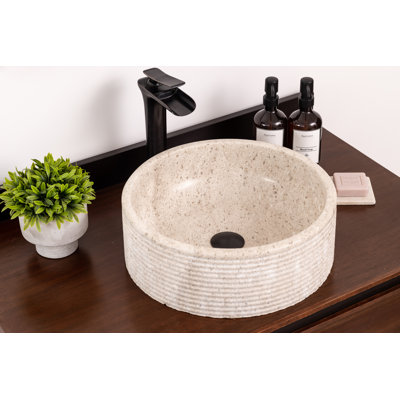 Bolo Stone Circular Vessel Bathroom Sink