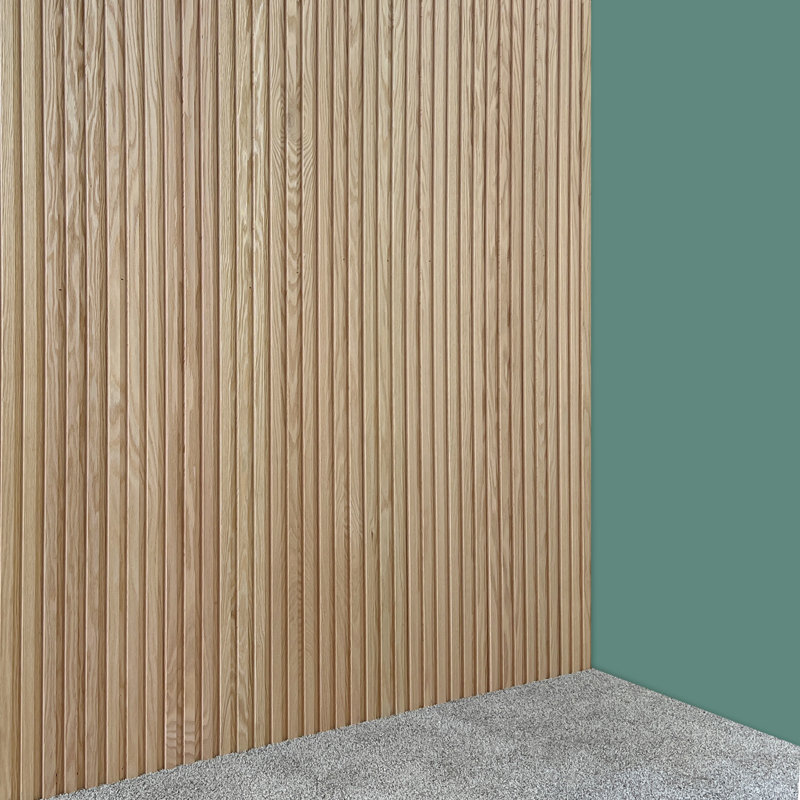 Panneaux muraux à lattes 5,5 po x 72 po en bois brut (paquet de 4), Chêne rouge