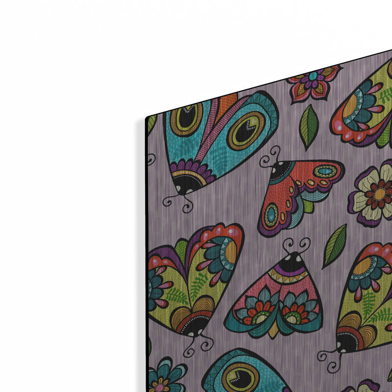 Art mural en métal «Garden Moths» par Hello Angel, H 24 po x l 24 po