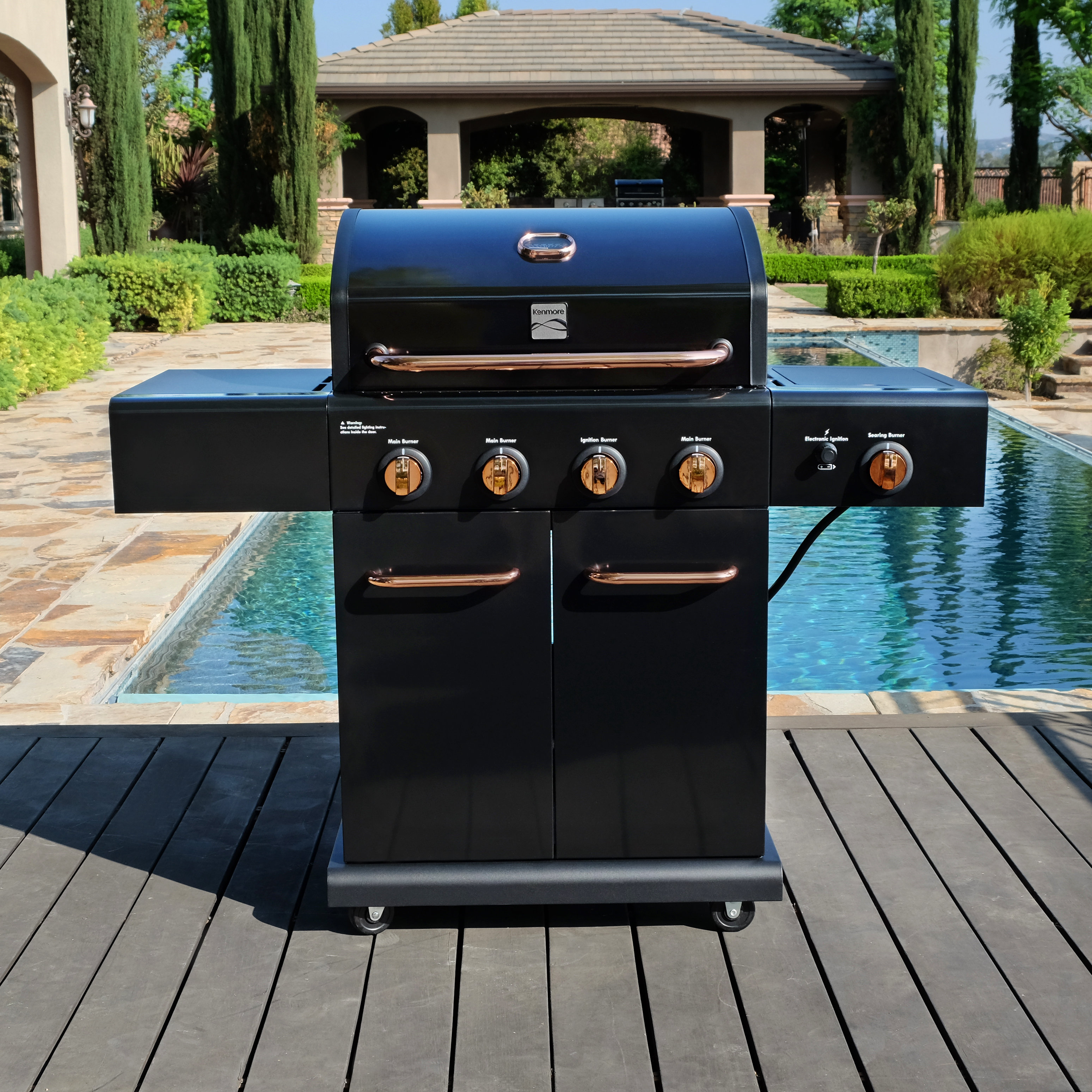 Kenmore 4 burner gas grill with side steamer hotsell