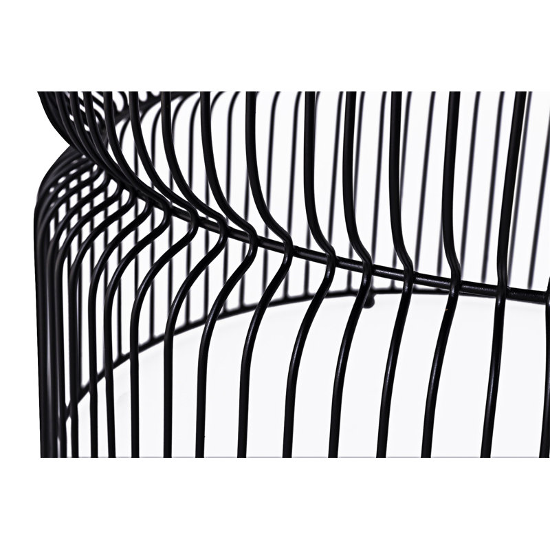 Table basse contemporaine en métal, H 17 po x L 30 po x l 30 po, Noir, Noir