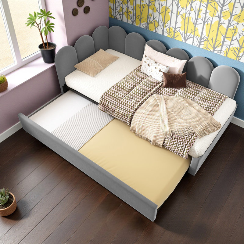 Upholstered Bed, Grey