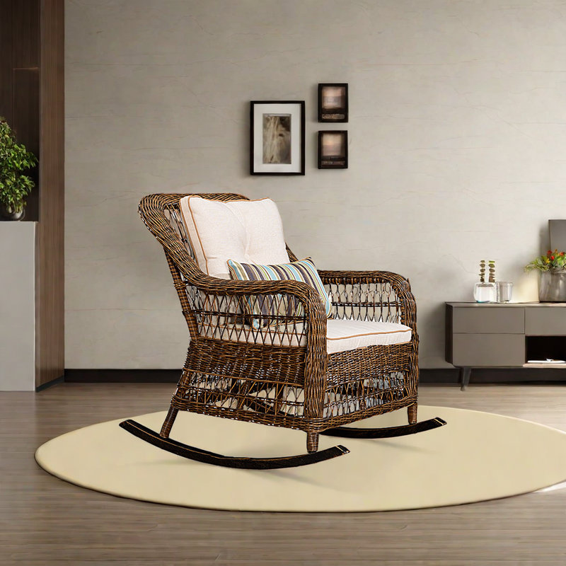 Chaise berçante en aluminium PE Cane