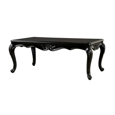 Table basse Roche, 53 pouces, pieds en cabriole classique, bois massif brun foncé