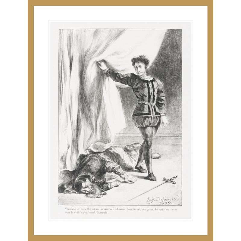 Hamlet et le cadavre de Polonius (Act. III Sc. IV) de Hamlet et le cadavre de Polonius de Shakespeare's Hamlet par Eugène Delacroix