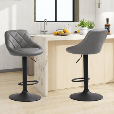 Adjustable Height Counter Stool with Metal Frame
