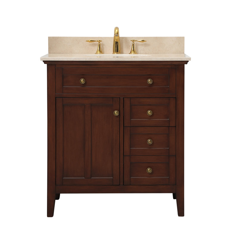Waut 32'' Single Bathroom Vanity with Marble Top