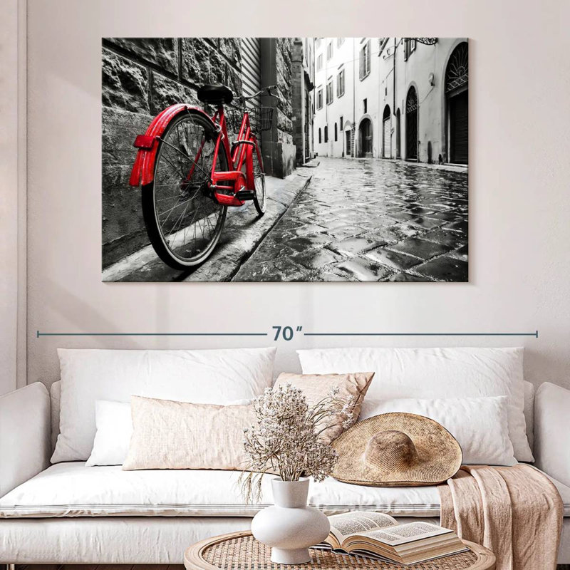 Mehar Red Bicycle Pop, 34" H x 51" W