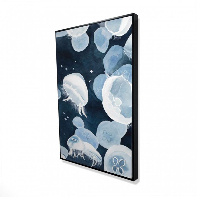 «Jellyfishs - Floater Frame, reproduction sur toile», H 36 po x l 24 po