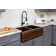 33" Hammered Copper Kitchen Apron 50/50 Double Basin Sink w/ Barrel Strap Design with Matching Drains, and Accessories