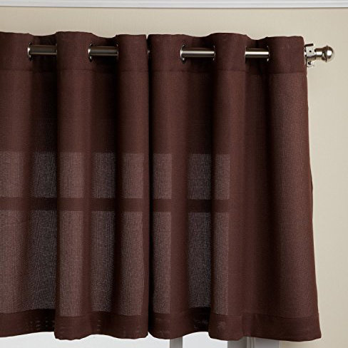 Tailored 58'' W Window Valance, Chocolate