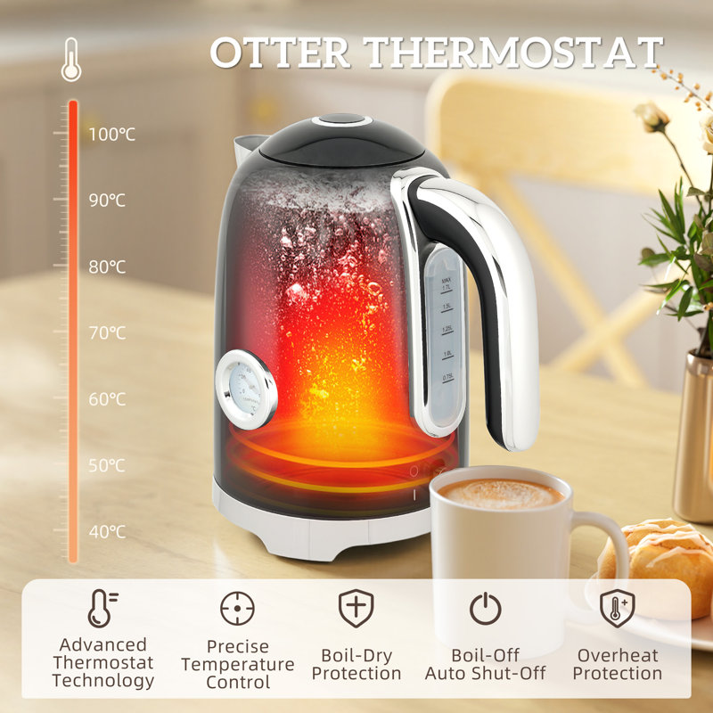 Kettle and Toaster Set, Black/Silver
