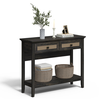 Baksi 39.3" Natural Rattan Console Table